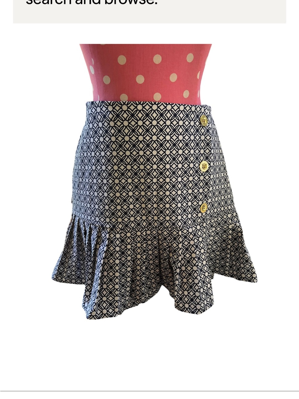 Lilly Pulitzer White Polo & Navy/Blue Patterned Skort Set - Picture 3 of 6